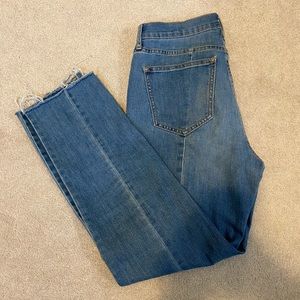 old navy frayed bottom straight ankle jeans